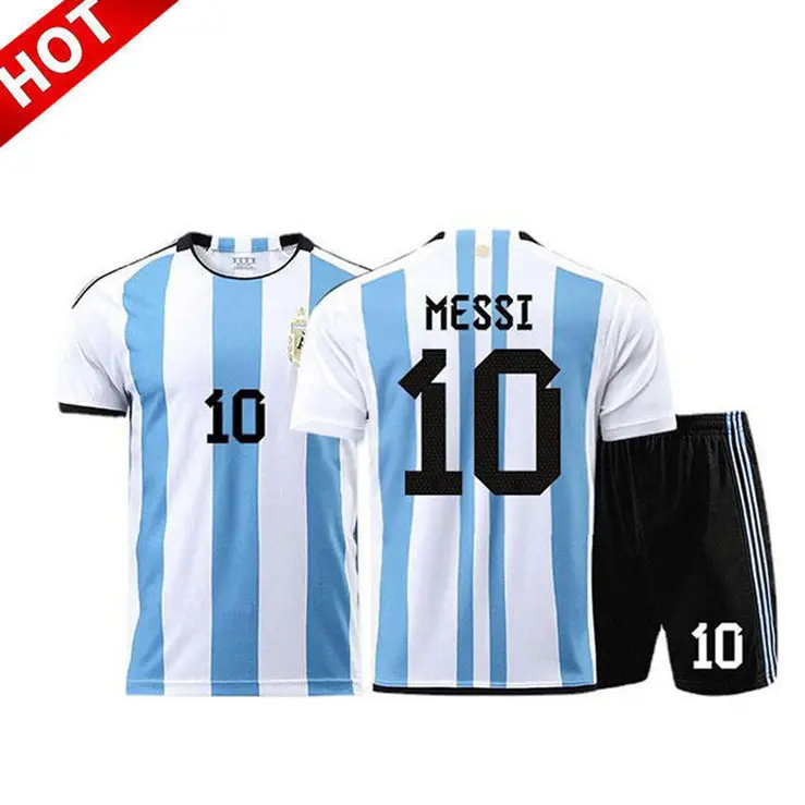 Trang Phục Bóng Đá Argentina Bán Sỉ Camisa De Messi Đồng Phục Tùy Chỉnh Bộ Áo Phông Messi Cho Người Lớn Trẻ Em Áo Bóng Đá Đội Tuyển Quốc Gia