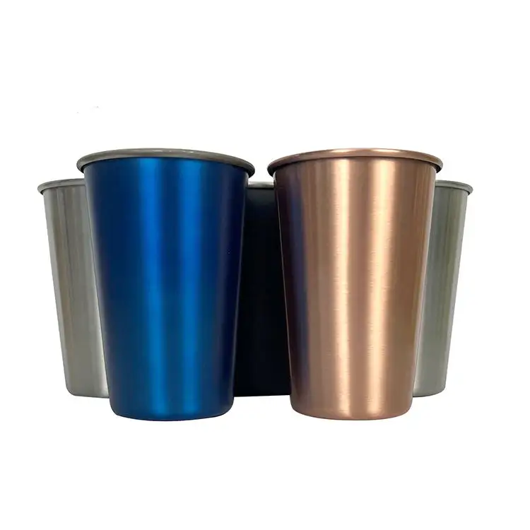 Bán buôn du lịch cắm trại nước uống kính ly bia cốc hiện đại duy nhất OPP Túi pint cup Stackable 16 ounce thép không gỉ