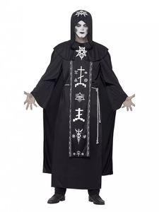 Disfraces <span class=keywords><strong>de</strong></span> bruja mago Grim Reaper hechicera Halloween mujeres hombres sacerdote vestido con capucha túnica capa manto Carnaval - Product Image 4