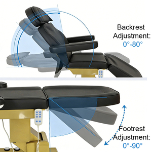 Table <span class=keywords><strong>de</strong></span> massage électrique avec commande au pied, appui-tête réglable, équipement <span class=keywords><strong>de</strong></span> salon <span class=keywords><strong>de</strong></span> beauté, table <span class=keywords><strong>de</strong></span> tatouage à 3 sections avec repose-bras - Product Image 2