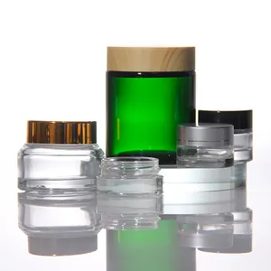 Tarro de crema de embalaje cosmético esmerilado de 30/50/60/100g Tarro de crema facial de vidrio mate transparente con tapa