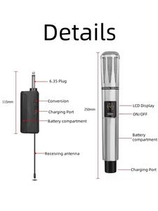 2024 el Mejor Micrófono de rendimiento de escenario de transmisión inalámbrica de mano dinámico de Metal plateado One Drag Two Cancelación de ruido <span class=keywords><strong>PG58</strong></span> - Product Image 2