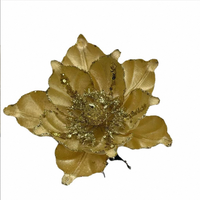 Ornements floraux de Noël en magnolia artificiel, fleurs artificielles haut de gamme en tissu pour arbres de Noël, style européen et américain, fabriquées pour les fêtes