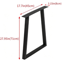Ensemble de pieds de table à manger en fer noir multi-styles, base de meuble industrielle géométrique assortie, patins réglables robustes et faciles à installer