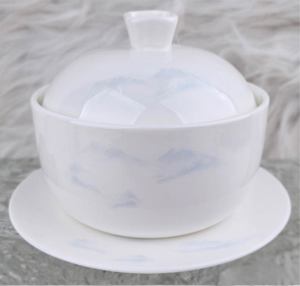 Service de vaisselle en porcelaine classique blanche avec couvercles, bols, assiettes, tasses, kit de tasses, compatible lave-vaisselle, plat de service, vaisselle pour la maison et les restaurants - Product Image 2