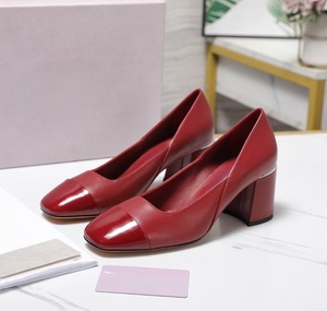 Classic style luxury leather square-toe platform high-<b>heeled</b> shoes, luxurious <b>red</b> party and gathering high-<b>heeled</b> shoes - Product Image 4