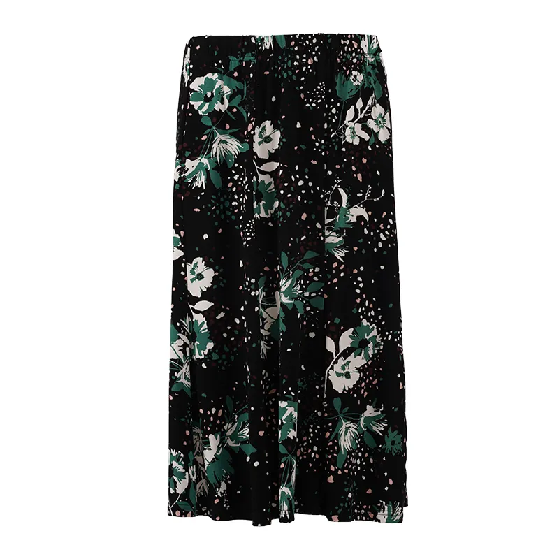 Spring New Korean Version High Waist Casual Printed A-Line Skirt Slim Elastic Fashion Elegant Skirt