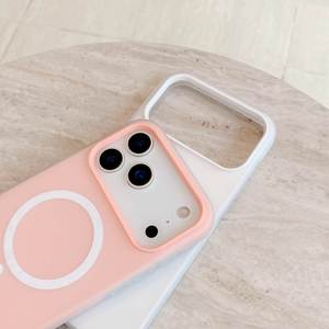 Hot bán 2 trong 1 màu Magnetic phí không dây chàng trai cô gái điện thoại trường hợp đối với iPhone 16 15Pro 14 13 12 11 17 Pro Max Cover quay lại - Product Image 2