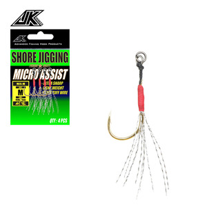 50pcs Fishing Assist Hooks Kit - Saltwater Jigging Hooks, Carbon Steel Circle Hooks With Flash Tassel - View #6