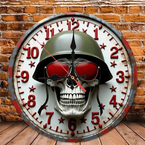 Round Wooden <b>Wall</b> <b>Clock</b> 25x25Cm Rustic Farmhouse <b>Silent</b> Non Ticking Country Living Room Decor - Product Image 4