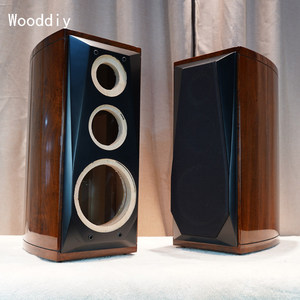 Master Huang 6.5 pouces 8 pouces Tambour de taille à trois voies 2 pièces en bois massif Haut-parleur incurvé Armoire vide Laque de <span class=keywords><strong>piano</strong></span> biseautée Haute brillance - Product Image 1