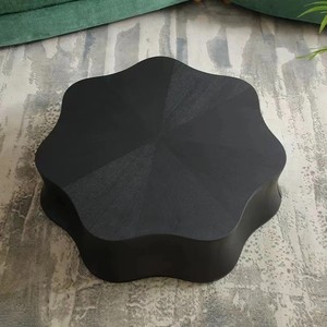 Bàn cà phê cánh hoa sợi thủy tinh bảng đen và gỗ Veneer trắng thân thiện với môi trường dễ dàng để làm sạch đồ nội thất phòng khách - Product Image 2