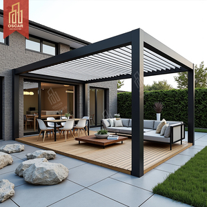 Cubierta <span class=keywords><strong>de</strong></span> <span class=keywords><strong>Toldo</strong></span> Bioclimático para Exteriores, Cubierta Personalizable Impermeable <span class=keywords><strong>con</strong></span> Puerta Corredera <span class=keywords><strong>de</strong></span> Vidrio, Pérgola <span class=keywords><strong>de</strong></span> Aluminio - Product Image 3