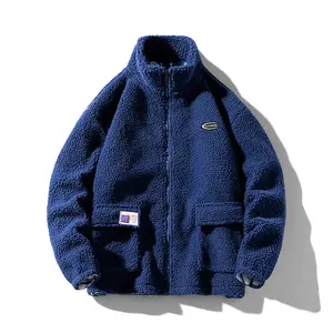 Wholesale custom logo Man's Stand Sports polar Fleece Knitted Zipper Jacket Outdoor Bomber Jackets in Winter
