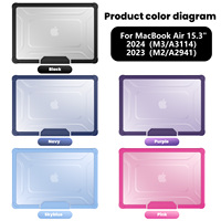 Étui rigide pour ordinateur portable MacBook Air 15 A2941 A3114 A3241 A3448 Pro 16 A3428 avec béquille pliable et protection anti-rayures pour tablette