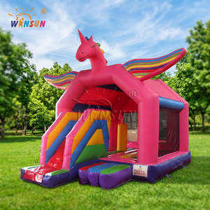 WINSUN Castillo Inflable Profesional Comercial para Niños, Trampolín Inflable, Brincolín Inflable con Diseño de Unicornio Arcoíris - Product Image 1