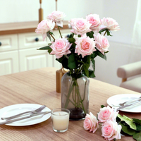 Fleurs artificielles, fausses roses en soie à longues tiges pour bouquets de mariage DIY, centres de table, décorations de fête, de maison et de douche nuptiale