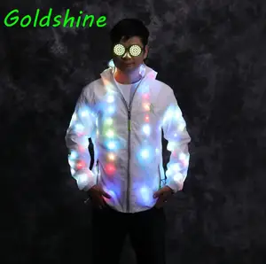 Tùy chỉnh thiết kế LED Flash Light Up Rave thể thao outwear khiêu vũ trang phục phát sáng nhấp nháy Áo khoác cho Đảng