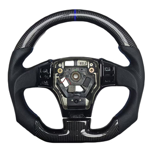 Practical Hot Sale Perforated Leather Carbon Fibre Blue Top Stripe Steering <b>Wheel</b> for Mazda ATENZA AXELA Car Steering <b>Wheel</b> - Product Image 1