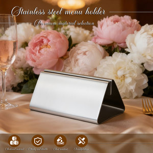 2026 Small Stainless Steel Customized Shape Vintage Mini Table Number Holders Place <strong>Card</strong> Holder <strong>Name</strong> <strong>Card</strong> Display Stand <strong>Wedding</strong> - Product Image 3