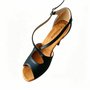 Evkoodance, Nuevo Modelo, Zapatos de Baile Latino Personalizados de Moda para Mujer, Tacón Alto de 10 cm, Cuero Negro, Tango, <span class=keywords><strong>Flamenco</strong></span>, Salsa, Gamuza - Product Image 4