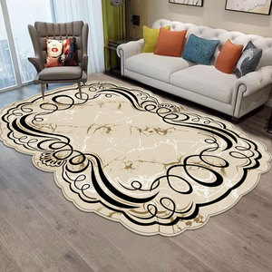 Alfombra nórdica moderna con estampado 3D, sofá para sala de estar, mesa de centro, alfombra de lujo ligera, alfombra familiar - Product Image 4