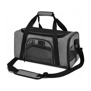 Sac de <span class=keywords><strong>transport</strong></span> portable pour chat et <span class=keywords><strong>chien</strong></span>, respirant, <span class=keywords><strong>en</strong></span> tissu Oxford, compact, approuvé pour les voitures et les compagnies aériennes, grande capacité, sac de voyage à main - Product Image 1