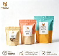 Sachets personnalisés imprimés de qualité alimentaire avec fermeture éclair, anti-odeur, en plastique, avec fenêtre, pour noix, snacks et aliments pour animaux de compagnie