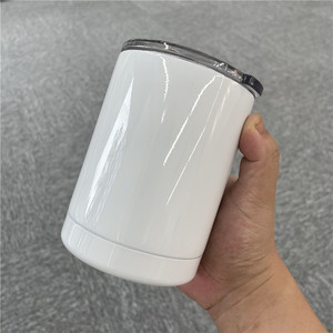 Vaso de bola baja de 10oz, blanco, sublimación, bricolaje, blanco, para hielo, bebidas calientes, acero inoxidable - Product Image 2