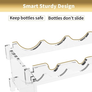 Estante para Vino de Sobremesa, Diseño de Rejilla, Independiente, para 5 Botellas, Moderno, Transparente, de Acrílico y Plástico - Product Image 3