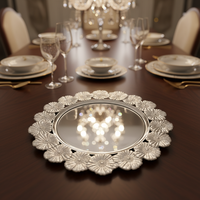 Assiette de Présentation Dorée en Plastique PP de 13 Pouces, Motif Personnalisé, Luxe, Durable et Réutilisable pour Mariages, Anniversaires et Festivals – Choix Premium