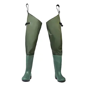 Bottes de pêche à la mouche pour homme, cuissardes, en PVC et Nylon imperméable, tendance 2020