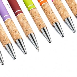 High Quality 2-in-1 Aluminum Rod Ballpoint <b>Pen</b> Custom Logo Metal for Stylus with Cork Grip Spray Glue Press Office Tool and Gift - Product Image 3