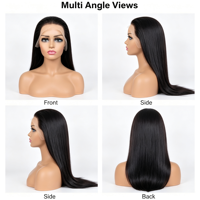 Perruque frontale 360 en cheveux humains brésiliens vierges 100% Grade 12A Texture Lisse HD Pré-épilée avec Baby Hair Cuticules Alignées Vente en Gros