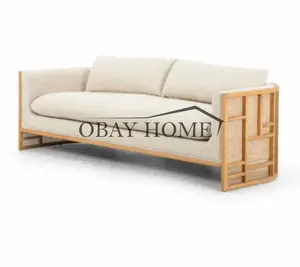 Novel design factory price oak wood sofa rustic furniture with natural rattan back wedding sofa furniture for parties
