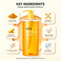 Gel Douche Liquide Herbal Hydratant Doux au Curcuma et Vitamine C pour une Peau Éclatante et un Teint Uniforme Quotidien