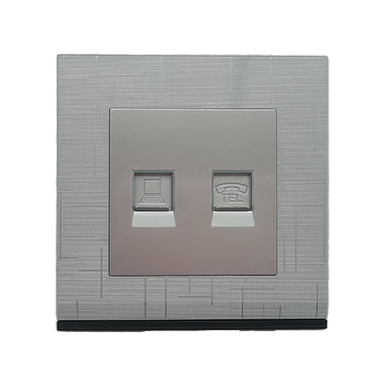 UK Standard Wall Socket Switch Panel Electrica Silver Color PC Material Standard Grounding for Home Products