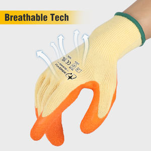 Guantes de algodón XINGYU de alta calidad, 10G, Concha amarilla, revestimiento de látex naranja, guantes de látex de seguridad para el trabajo - Product Image 2