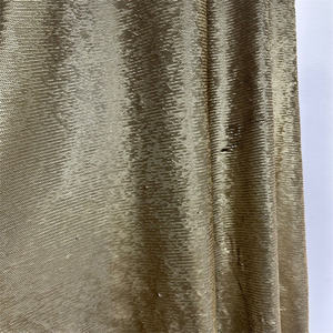 Tela de <span class=keywords><strong>Tul</strong></span> Elástica de Punto Bordado con Lentejuelas Doradas de 3 mm y Bordado Blanco, 96% Rayón, 4% Spandex, para Vestidos de Novia - Product Image 5