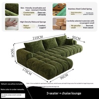 Canapé d'angle une place en tissu chenille, style crème, pour salons, toutes tailles, résistant à la saleté, subventionné par le gouvernement