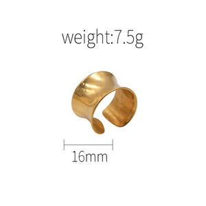 2024ファッションジュエリーパーソナリティステンレススチール14k18kゴールド防水調節可能オープンリング女性用男性ギフトジュエリー - Product Image 6