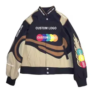 OEM Wholesale Fashionable Unisex Hip Hop Embroidery M Letter Patch Baseball Cotton Varsity Bomber Jackets