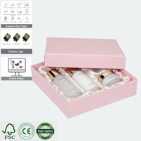 Boîte à tiroir coulissant rigide rose recyclable, emballage haut de gamme pour coffret découverte de parfums