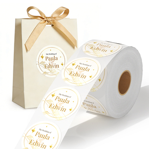 Custom Wedding <b>Gift</b> Bag <b>Labels</b> Round Sticker Roll Personalized Address <b>Labels</b> for Invitation Packaging - Product Image 1