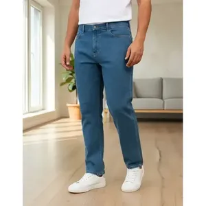 Jeans Denim da Uomo Adrenaline a Gamba Dritta, Mezzo Gancio, Vita Media, 5 Tasche, Tessuto Traspirante Elasticizzato - Product Image 1
