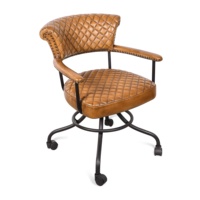 Chaise de bureau moderne en cuir avec fonctions pivotantes et hauteur réglable pour bureau à domicile et configuration de poste de travail