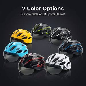 专业山地自行车头盔一体式护目镜骑行安全头盔男女款纯色成人 - Product Image 6