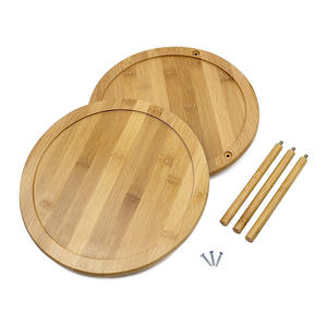Organisateur de <span class=keywords><strong>cuisine</strong></span> multifonction à 2 niveaux en bambou, plateau tournant à 360°, support de rangement pour épices - Product Image 6