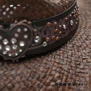 Sombreros Vaqueros Mexicanos de Alta Calidad, Ecológicos, Personalizables, con Decoración de Corazón, para Fiestas, Viajes y Uso en Exteriores - Product Image 5