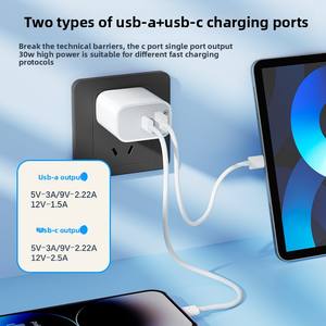 PD USB-C Type-C Dual Port 20W QC3.0 Fast Charging <b>Travel</b> <b>Adapter</b> with OVP Protection for Camera & Mobile Phones - Product Image 3